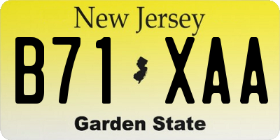 NJ license plate B71XAA