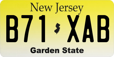 NJ license plate B71XAB