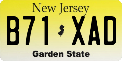 NJ license plate B71XAD
