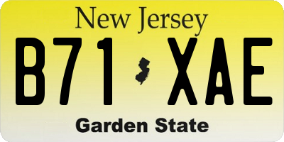 NJ license plate B71XAE