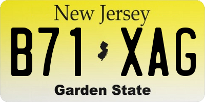 NJ license plate B71XAG