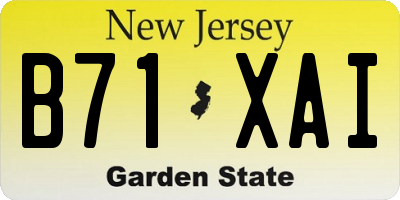 NJ license plate B71XAI