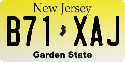 NJ license plate B71XAJ