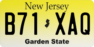 NJ license plate B71XAQ
