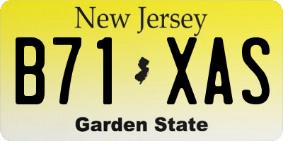 NJ license plate B71XAS