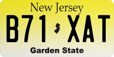 NJ license plate B71XAT