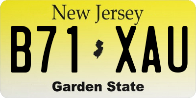 NJ license plate B71XAU