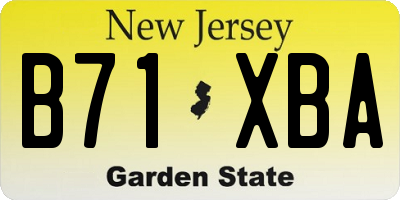 NJ license plate B71XBA