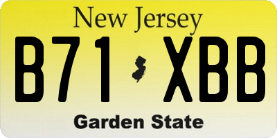 NJ license plate B71XBB