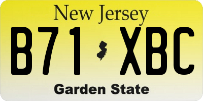 NJ license plate B71XBC