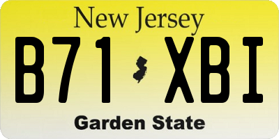 NJ license plate B71XBI
