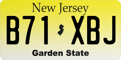 NJ license plate B71XBJ