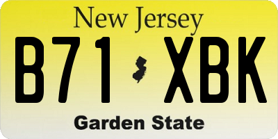 NJ license plate B71XBK
