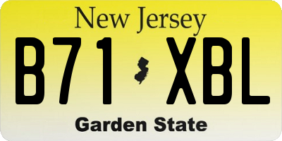 NJ license plate B71XBL