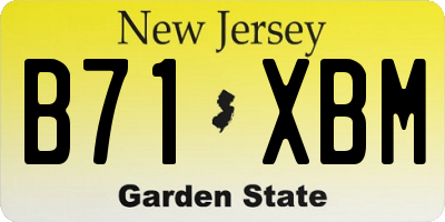 NJ license plate B71XBM