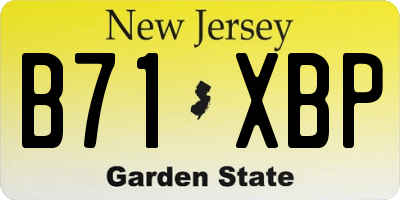 NJ license plate B71XBP