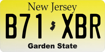NJ license plate B71XBR
