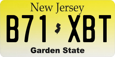 NJ license plate B71XBT