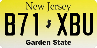 NJ license plate B71XBU