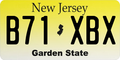 NJ license plate B71XBX
