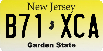 NJ license plate B71XCA