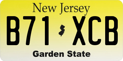 NJ license plate B71XCB