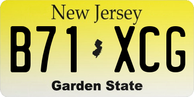 NJ license plate B71XCG