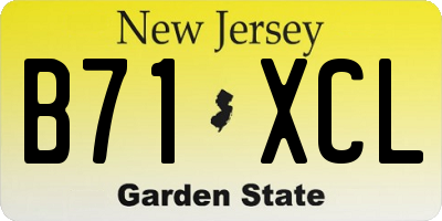 NJ license plate B71XCL