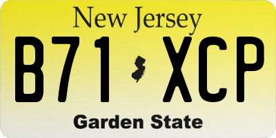 NJ license plate B71XCP