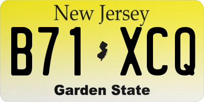NJ license plate B71XCQ