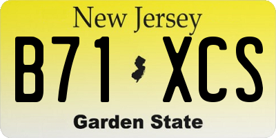 NJ license plate B71XCS