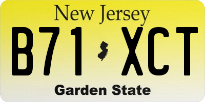 NJ license plate B71XCT