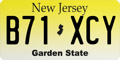 NJ license plate B71XCY