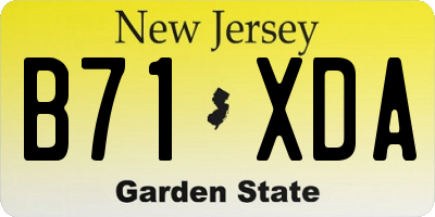 NJ license plate B71XDA