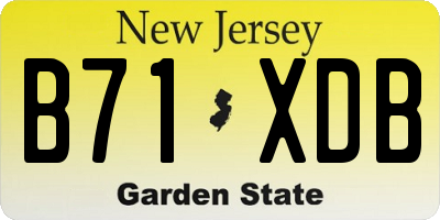 NJ license plate B71XDB