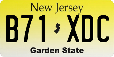 NJ license plate B71XDC
