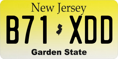 NJ license plate B71XDD