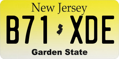 NJ license plate B71XDE