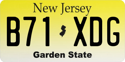 NJ license plate B71XDG