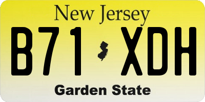 NJ license plate B71XDH
