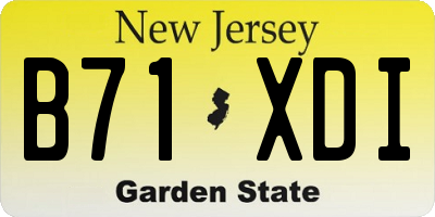 NJ license plate B71XDI
