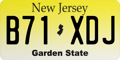 NJ license plate B71XDJ
