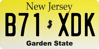NJ license plate B71XDK