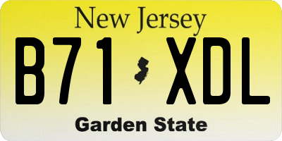 NJ license plate B71XDL