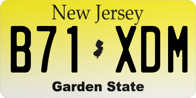 NJ license plate B71XDM