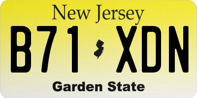 NJ license plate B71XDN