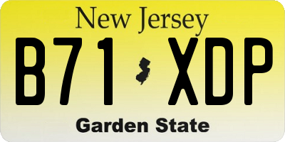 NJ license plate B71XDP
