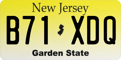 NJ license plate B71XDQ