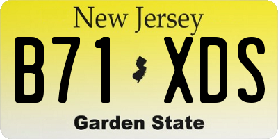 NJ license plate B71XDS