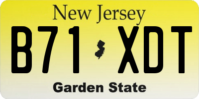 NJ license plate B71XDT